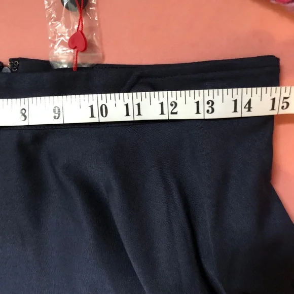 NWT Medium DiDi Navy Blue Retro Rockabilly Vintage Swing Pocket Skirt Modcloth - Picture 8 of 8